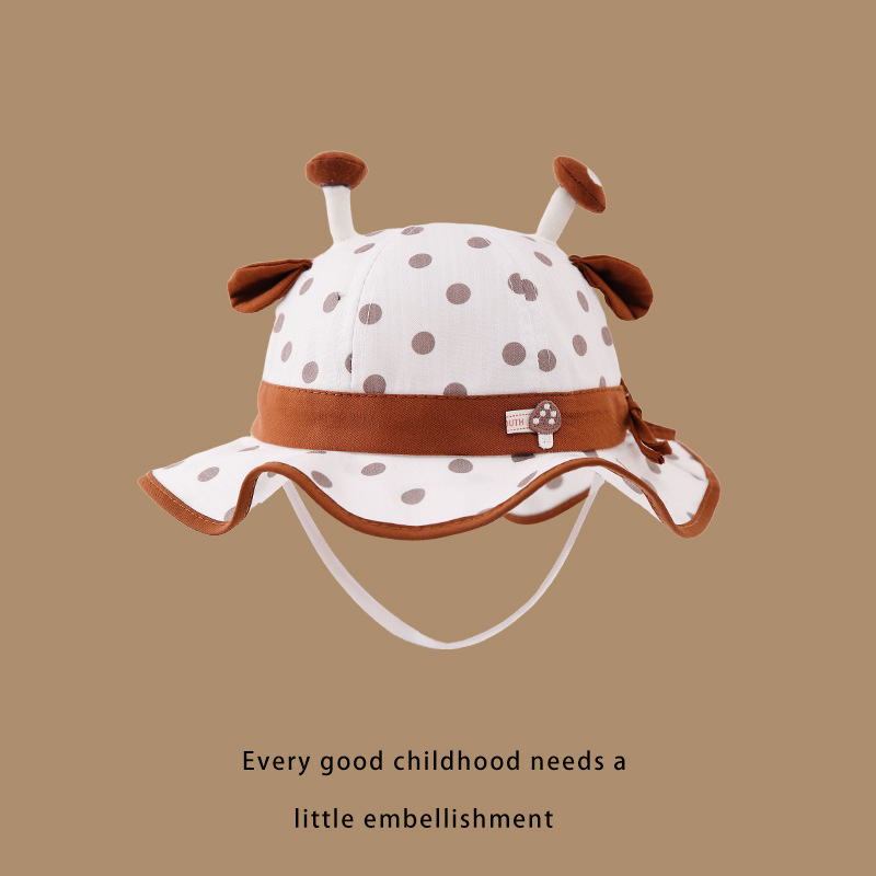 Catu oso Catu oso bebé sombrero pescador primavera y otoño para hombres y mujeres sombrero de sol lindo sombrero de cuerno de ciervo