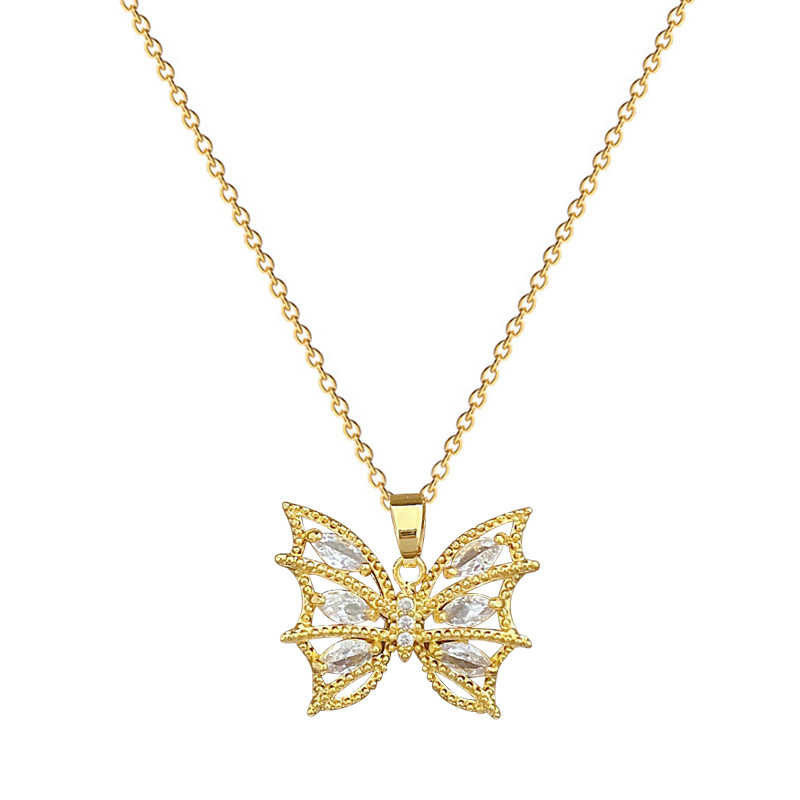 Set collana e orecchini farfalla con strass di lusso_voghion.com