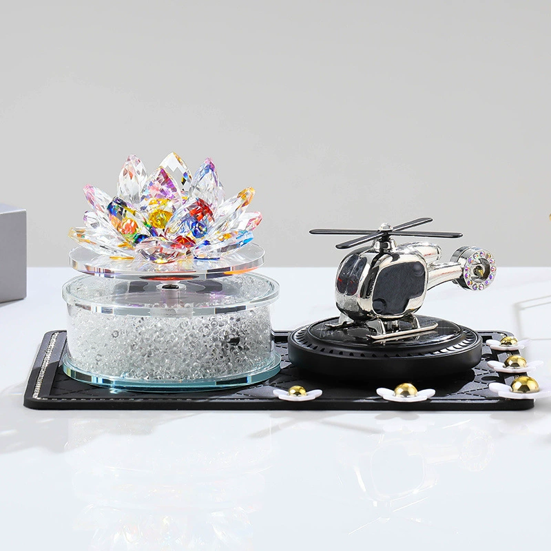 Floral automatic rotating perfume solar-powered