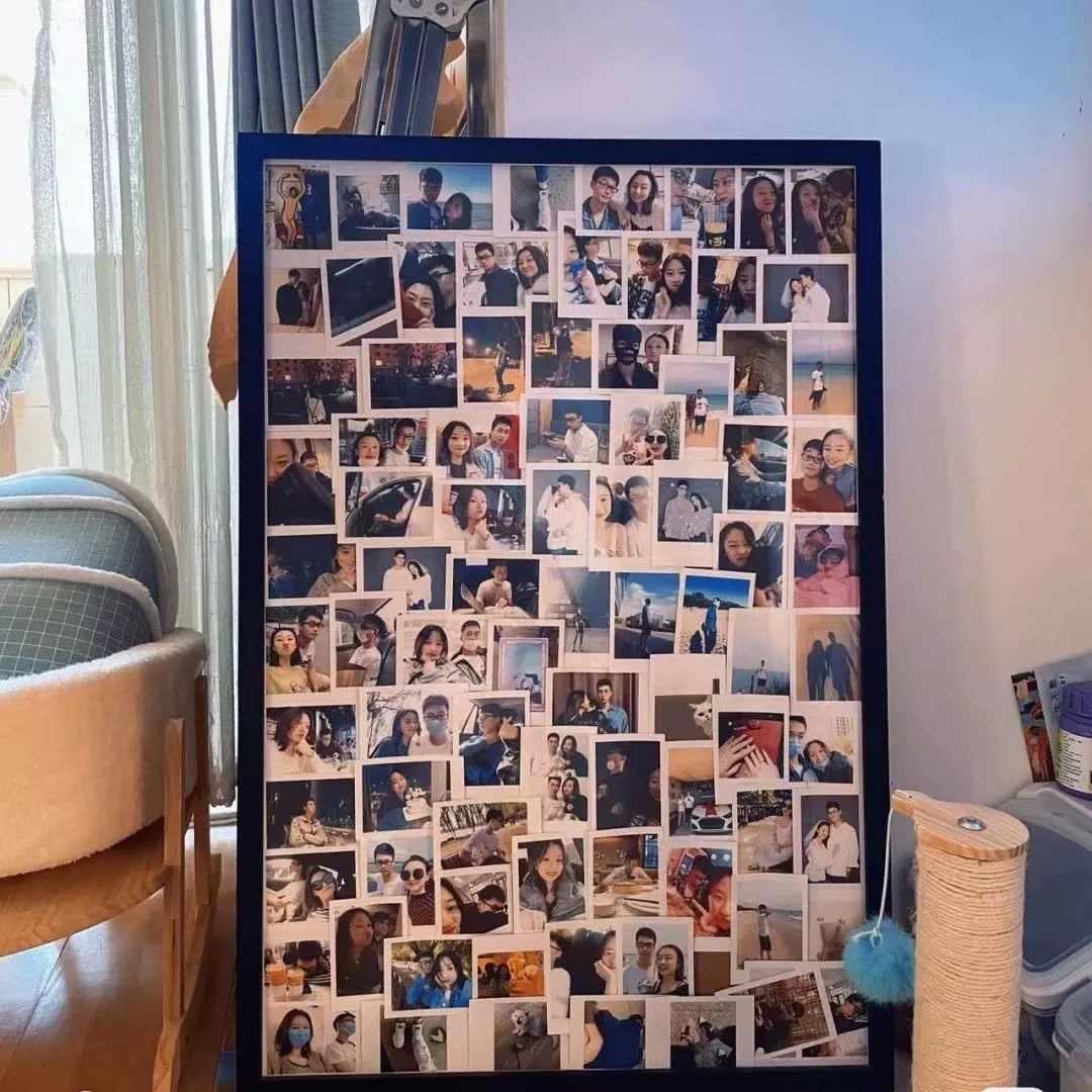 Сетка Red diy головоломки фоторамка висит на стене, подружка пара креативный подарок на день рождения, чтобы стирать фото рамка, большая рамка висит на стене