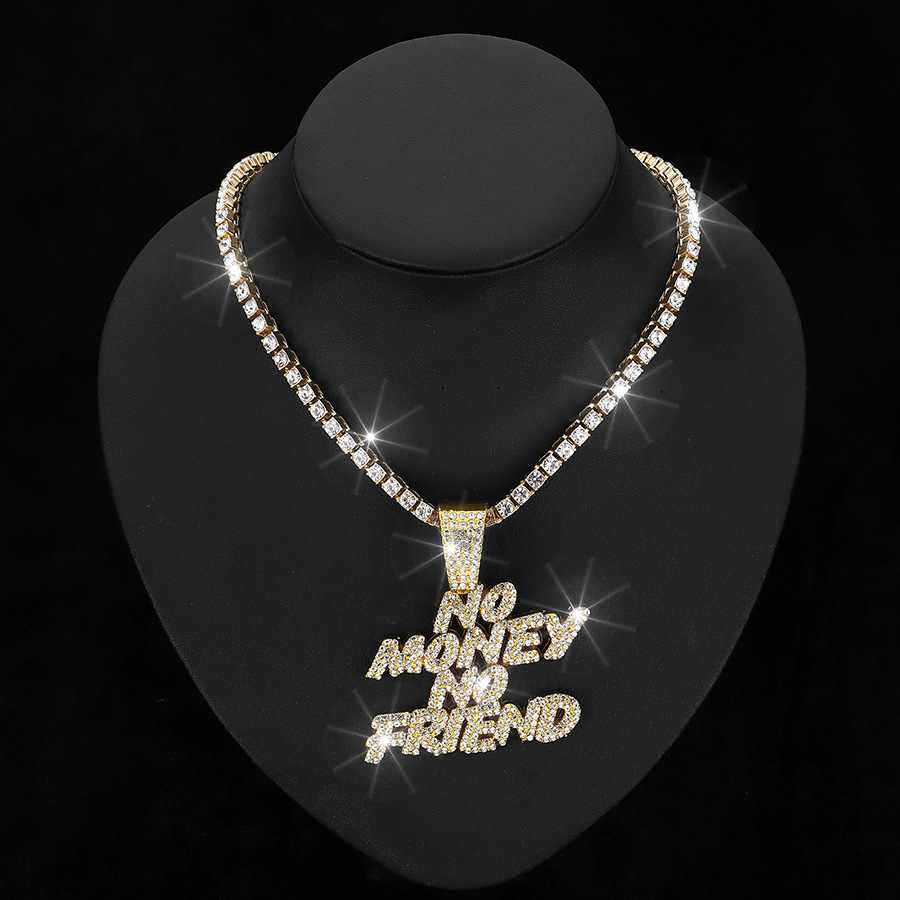 Europa y los Estados Unidos Hip Hop letras de diamante colgante colgante accesorios de moda para hombres cadenas cubanas accesorios de cadena personalizados
