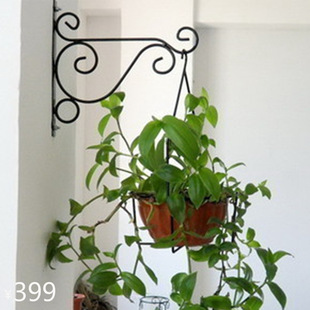 Wrought Iron Wall Hanging Flower Rack Outdoor Balcony Hanging Basket Rack Flower Pot Green Rose Hanger Hanger Hanger Hanger Hanging Orchid Bracket Hanging Basket