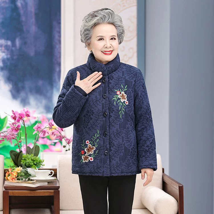 Бабушка хлопчатобумажная куртка плюшевая толстая женщина среднего и пожилого возраста зимняя одежда мама хлопчатобумажная короткая старушка хлопчатобумажная куртка зимняя