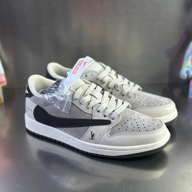 Putian Pure Original Aj1 Men's Low-Top Reverse White Brown Mocha Men's and Women's Basketball Shoes Reverse Hook Sneakers Men's Casual Non-Slip Shoes