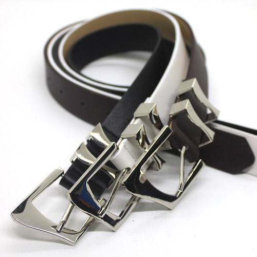 New wave-shaped irregular alloy buckle belt for women and men niche personality punk all-match skirt jeans belt