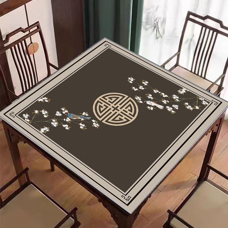 新中式麻将垫静音防滑垫水晶绒麻将桌垫家用耐脏易打理方形垫子|undefined