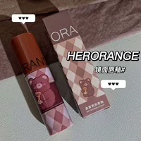 Увлажняющий матовый блеск для губ HERORANGE, белый бальзам для губ, помада, с маленькими мишками, зеркальный эффект, эффект пухлых губ