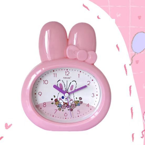 Fábrica directa de dibujos animados con luces conejo despertador estilo simplista encantador estudiantes niños accesorios domésticos despertador