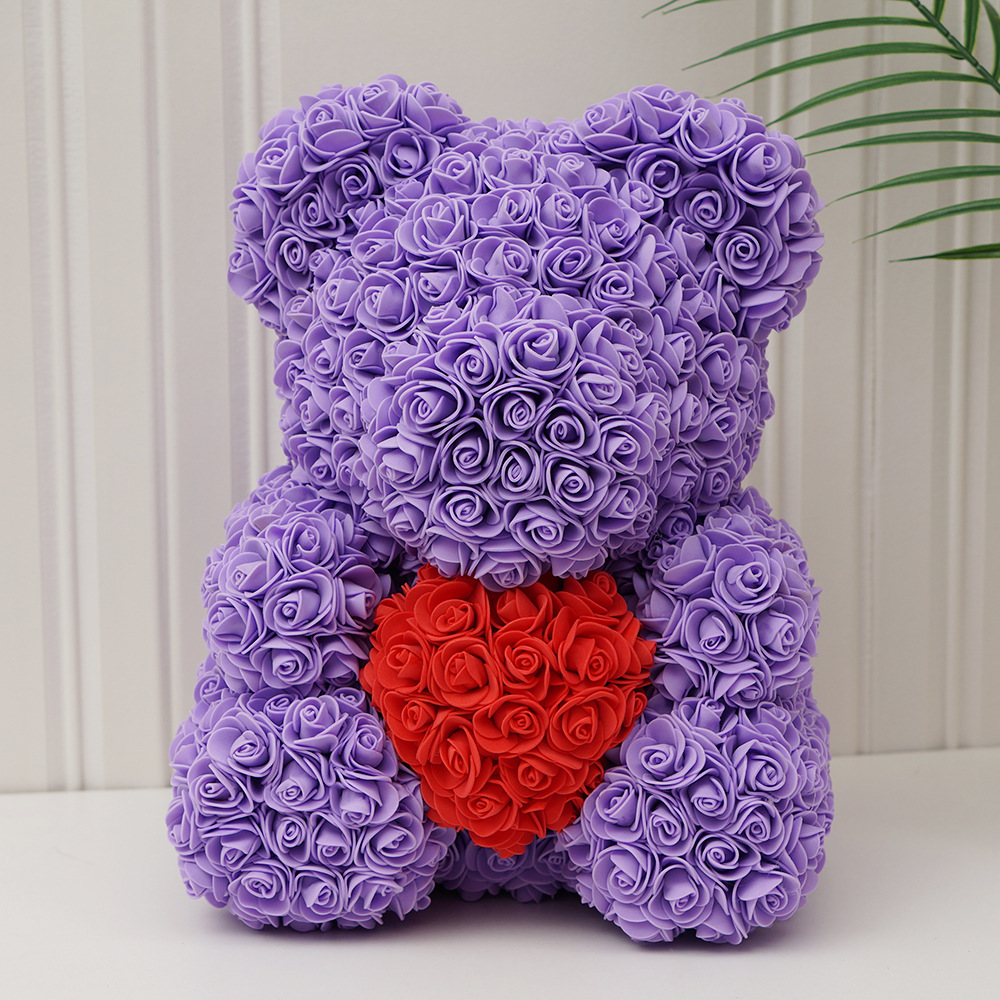 Día de San Valentín regalo Rosa oso ramo de Navidad eterna flor Rosa oso caja de regalo ramo corazón abrazando regalo de cumpleaños