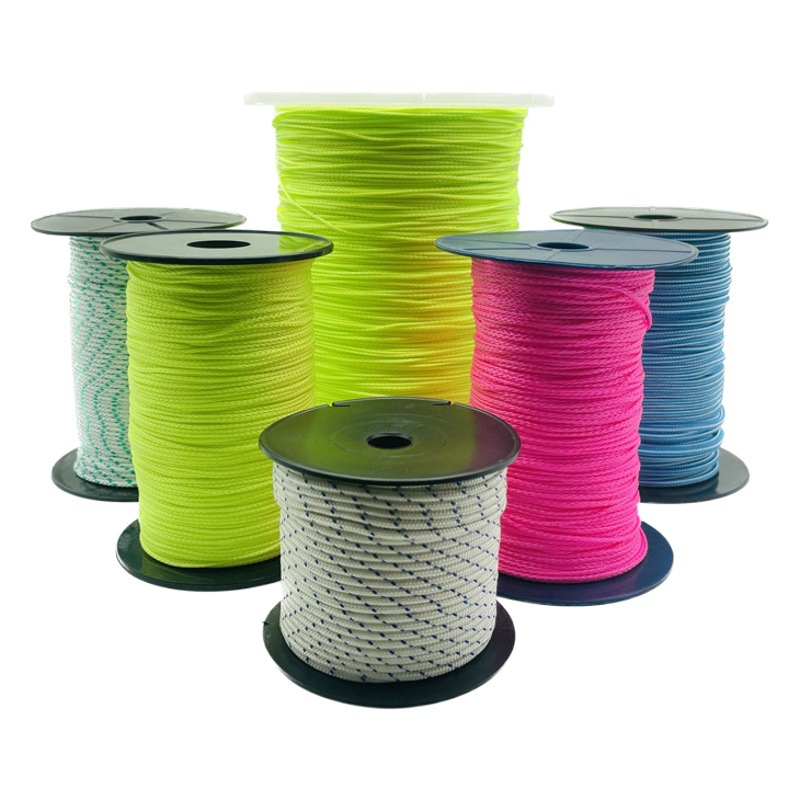 Exportado a muchos países, hilo trenzado de nylon, poliéster y PE, cuerda industrial resistente al desgaste, fuerte, color caballo, hilo trenzado para pulseras.