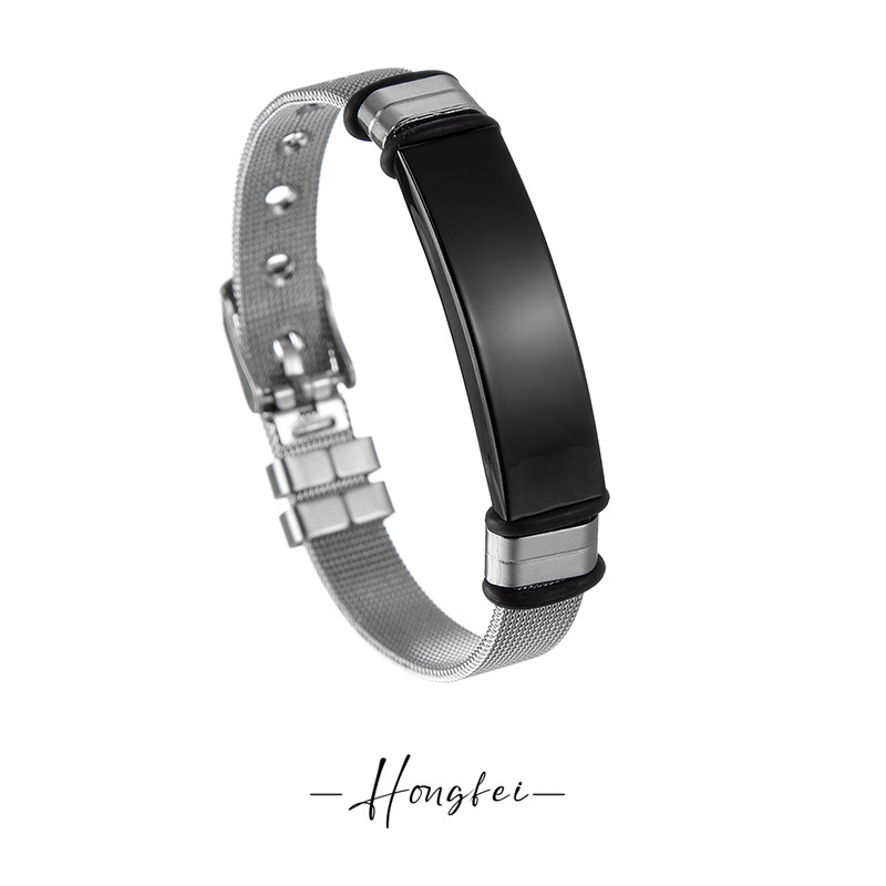 2022 cross-border new simple Joker Bracelet Wristband chain bracelet men's personality titanium steel hand jewelry manufacturers straight hair