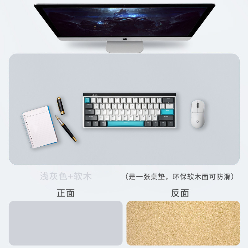 Alfombrilla de ratón de cuero de corcho para uso en la oficina, impermeable y antideslizante, alfombrilla para computadora, alfombrilla para escritorio resistente a las manchas, alfombrilla de ratón extragrande