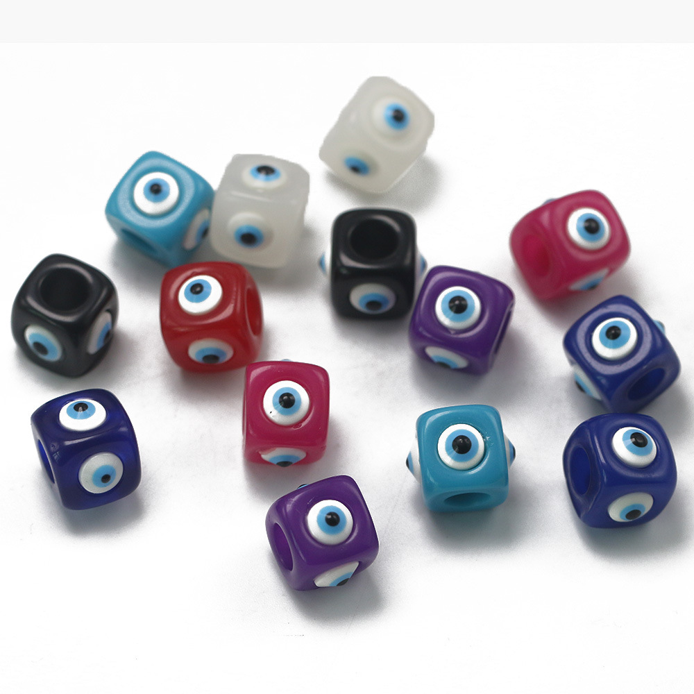 diy Jewelry Accessories Square Resin Eye Beads Jewelry Devil's Eyeballs Bracelet Necklace Bead Accessories