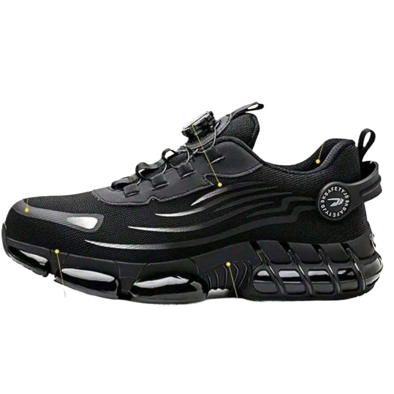 Zapatos de Seguridad con Puntera de Acero para Hombre de TPE y Caucho, Antideslizante, Anti-perforación, Transpirable