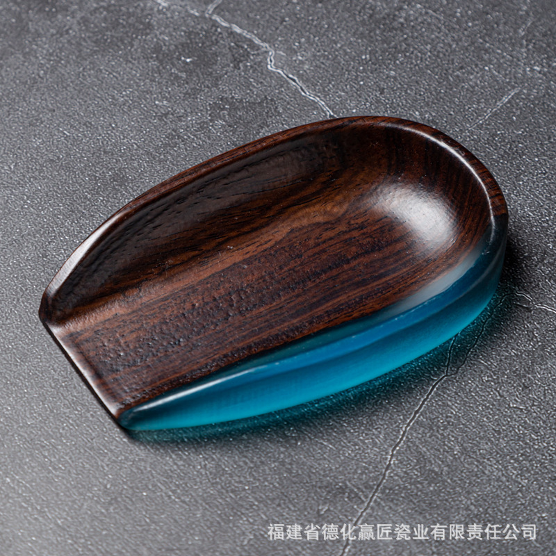 Nuevo norteamericano negro de nuez té tres piezas juego de té kung fu té accesorios de madera sólida té cucharas de té despertador de té