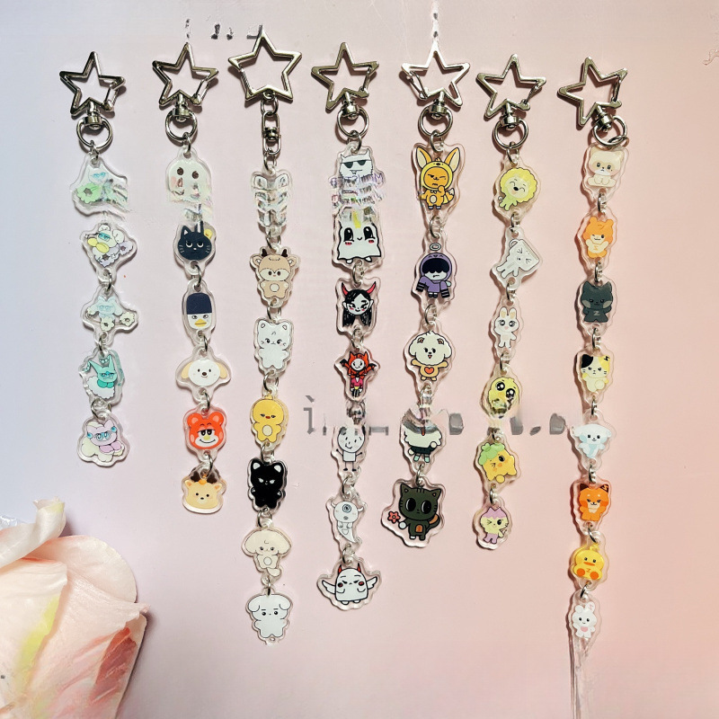 A String of Cute Double-Sided Cartoon Keychains Newrizze Acrylic Merchandise Zb1 Doorman A String of Cute Double-Sided Cartoon Keychains Newrizze Acrylic Merchandise Zb1 Doorman