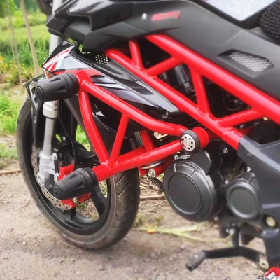 Bj150-29A Front Bumper Anti-Fall – Motorcycle bumper - red-baolong-150-red-bars-2-pairs-of-vinyl-sleeves-original-thickening