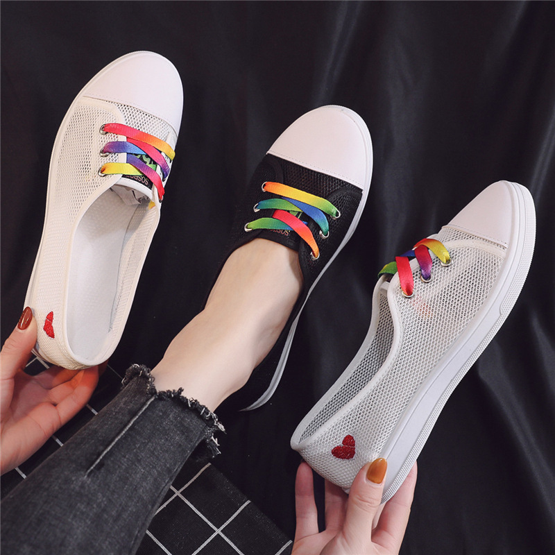White Shoes Women's Summer Mesh Shoes Breathable Flat Casual Shoes Lightweight Slip-on Shoes for Students Mesh Mesh Shoes White Shoes Women's Summer Mesh Shoes Breathable Flat Casual Shoes Lightweight Slip-on Shoes for Students Mesh Mesh Shoes