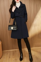 新款风衣式羽绒服时尚中长款气质收腰显瘦白鸭绒风衣外套女冬