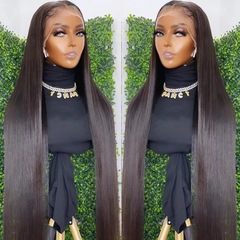 獨立站新品 前蕾絲假髮非洲黑人熱銷長直發假髮頭套正面蕾絲假髮