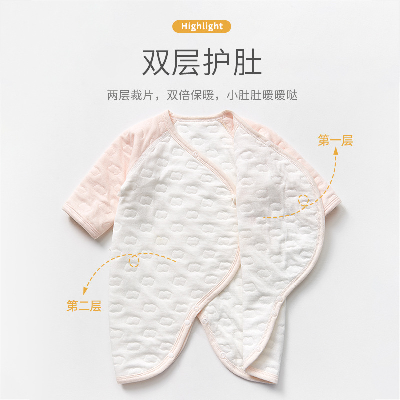 Ropa de bebé recién nacido Otoño e Invierno temprano algodón fino 0 caliente marzo golpeó la parte inferior monje Haya ropa traje mono del bebé