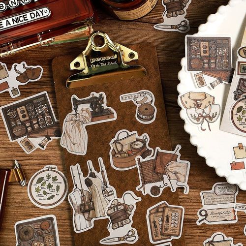 infeelme sticker pack retro prologue series retro handbook DIY material decorative stickers 40 pieces in 4 styles