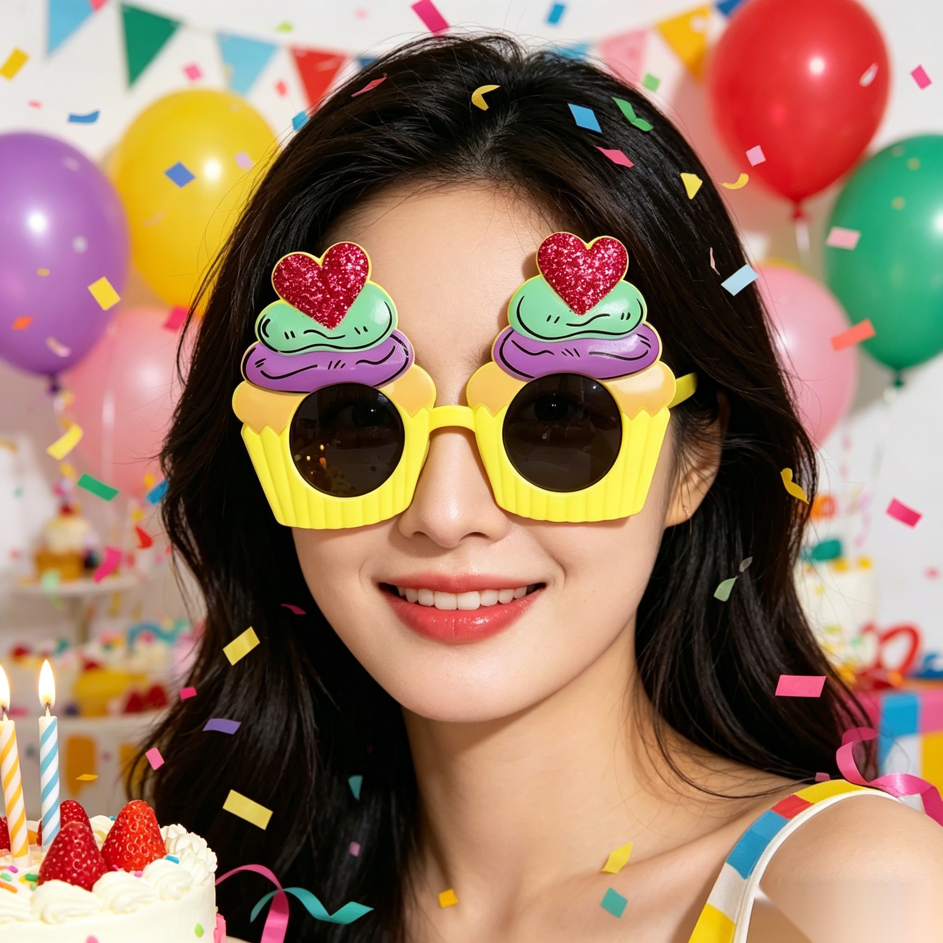 Cumpleaños temático fiesta gafas extrañas feliz cumpleaños pastel vela gafas de diseño de cumpleaños accesorios de fotos
