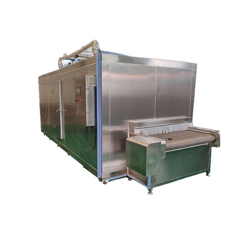 Fabricante de suministro automático de congelador de túnel de mariscos, línea de ensamblaje de congelación rápida de pescado de trigo, equipos de congelación a baja temperatura