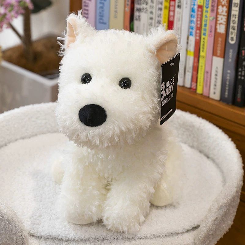 Nuevo cachorro de simulación de juguetes de peluche perros obedientes muñecas de Highlands occidentales muñecas de muñecas
