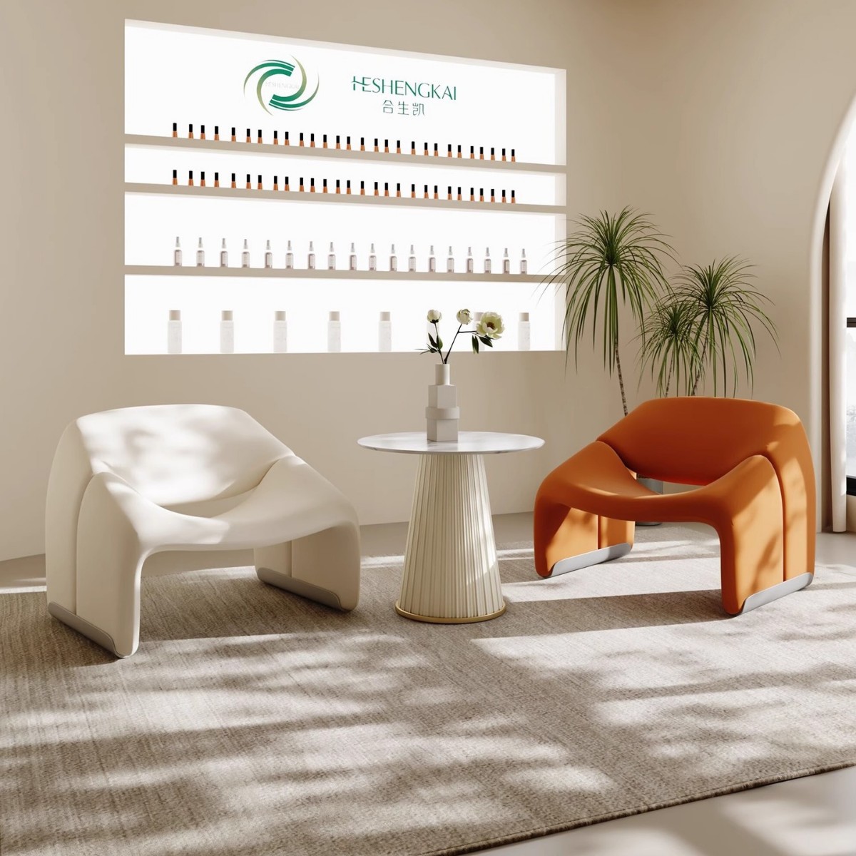 Francés color crema insofá perezoso salón de belleza club pequeño sala de estar mesa de negociación combinación de sillas