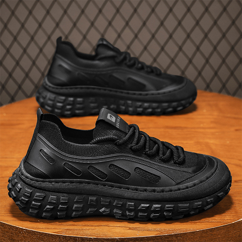 Men's Shoes for Summer Work, Non-Slip Slip-On Socks, Men's Sports and Leisure Mesh Breathable Fly-Knit Trendy Shoes