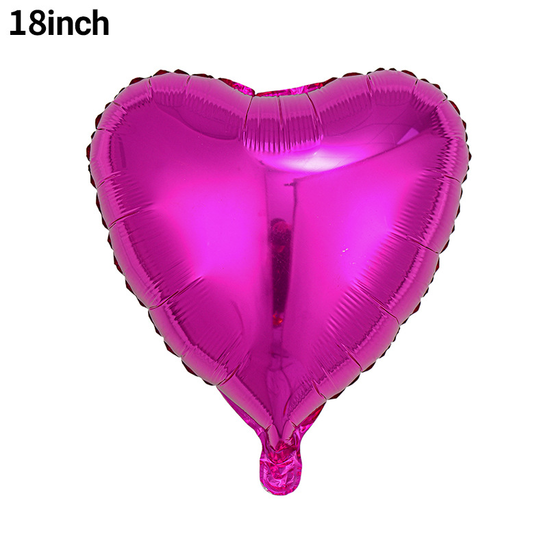 Globo de aluminio en forma de corazón de un solo color de 18 pulgadas para decoración de bodas y el Día de San Valentín, globo liso en forma de corazón para el Festival Qixi para la decoración de la sala de bodas.