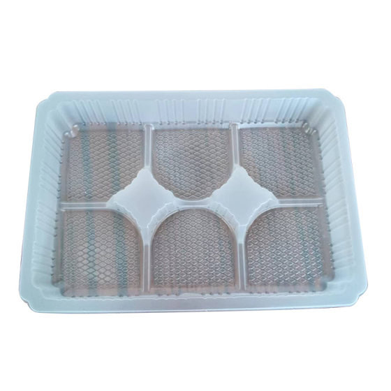Disposable quick-frozen cold food 6-piece dog-ignored steamed stuffed bun pp dessert lining pp plastic box packaging manufacturer
