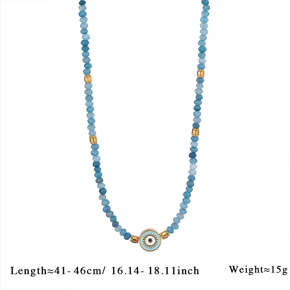 20g Weight Titanium Steel Pendant Material Necklace Classification Natural Stone Chain Material Beaded Chain Chain Type 1 Piece Quantity Holiday, Daily Occasion 304 Stainless Steel, natural stone Material Round Pattern All Seasons Season Women's Gender Vacation, Classic Style Style Vacation Classic Style Round 304 Stainless Steel Natural Stone Beaded Chain Necklace In Bulk 11