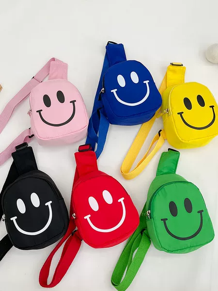 Children's Chest Bag with Smiley Face, Crossbody Bag, 2026 New Trendy Boys' Small Shoulder Bag, Kindergarten Baby Girls' Backpack