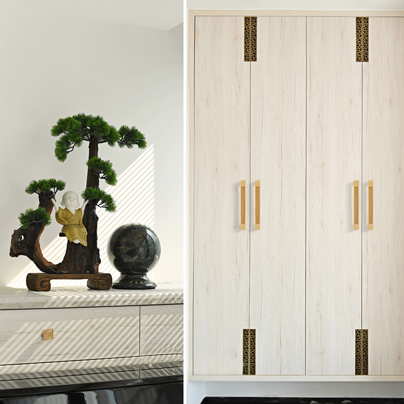 A947 new Chinese style cabinet door brass handle gold light luxury…