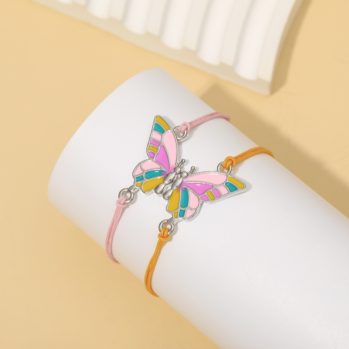 Cute Butterfly Alloy Rope Enamel Kid's Bracelets display picture 3