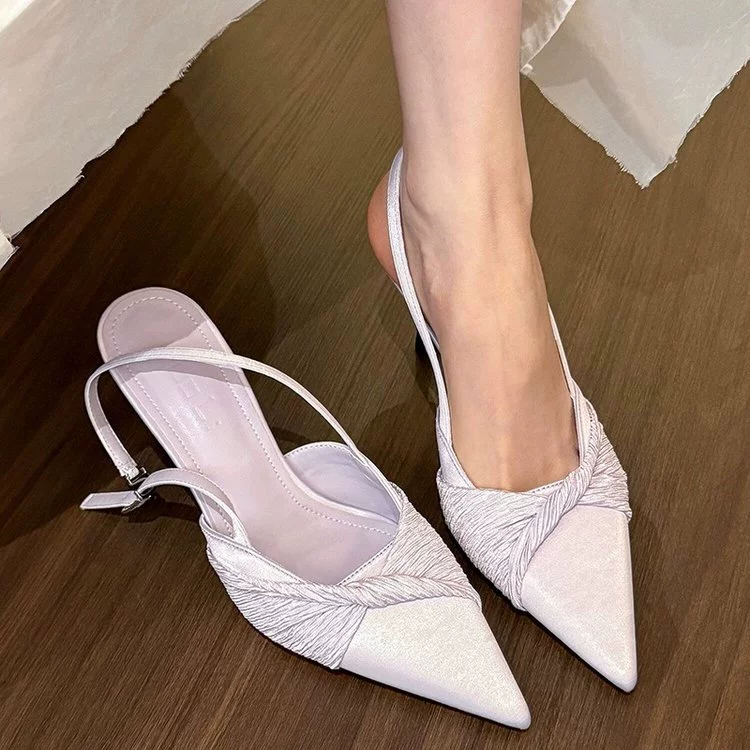 Французские заостренные туфли пустые туфли