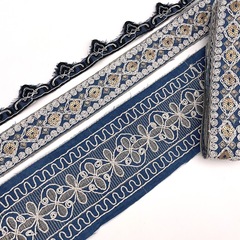 Denim Special Thread Sequin Embroidery Lace Vintage Shoe Material Bag Clothing Ethnic Style Ribbon 