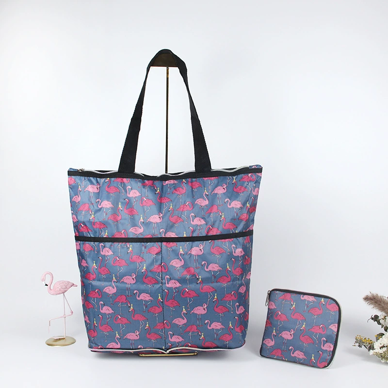 М compressed cartoon folding handheld shopping bag, вместительная льняная сумка, ткань оксфорд, корейский стиль