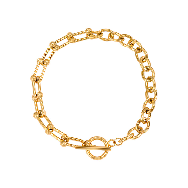 Pulsera de acero de titanio para mujer, sentido de alta gama, pulsera retro europea y americana que no se desvanece, oro de arena, apertura, circón, joyería de pulsera de acero inoxidable image 49