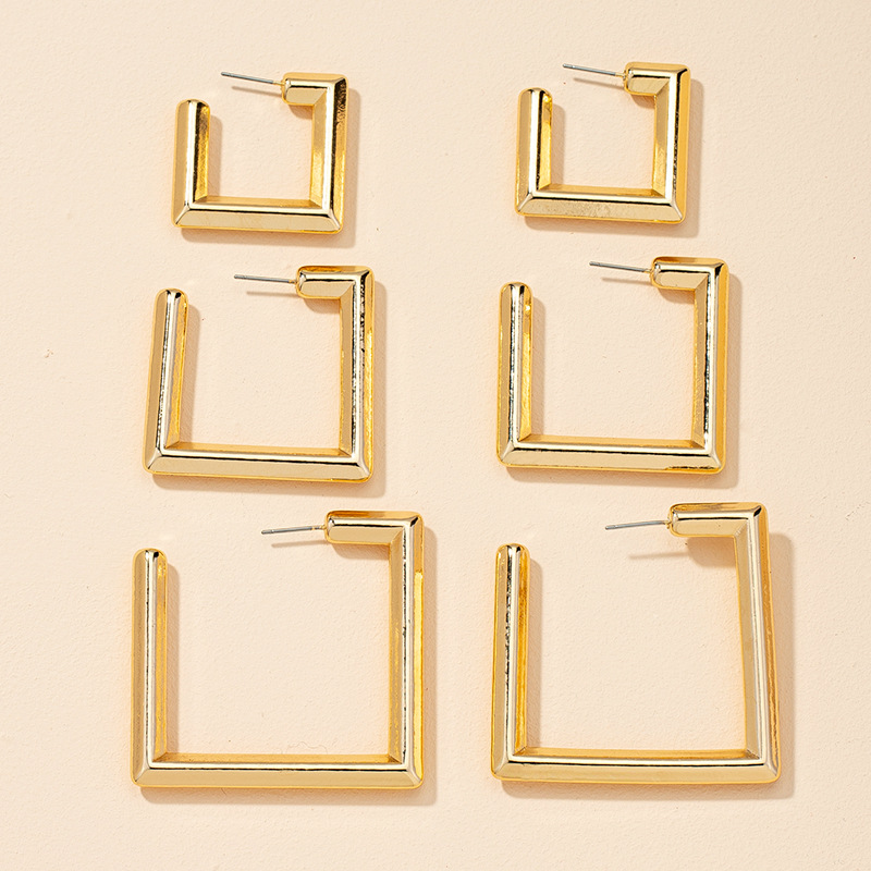 Retro Fashion Geometric Earrings Set display picture 8