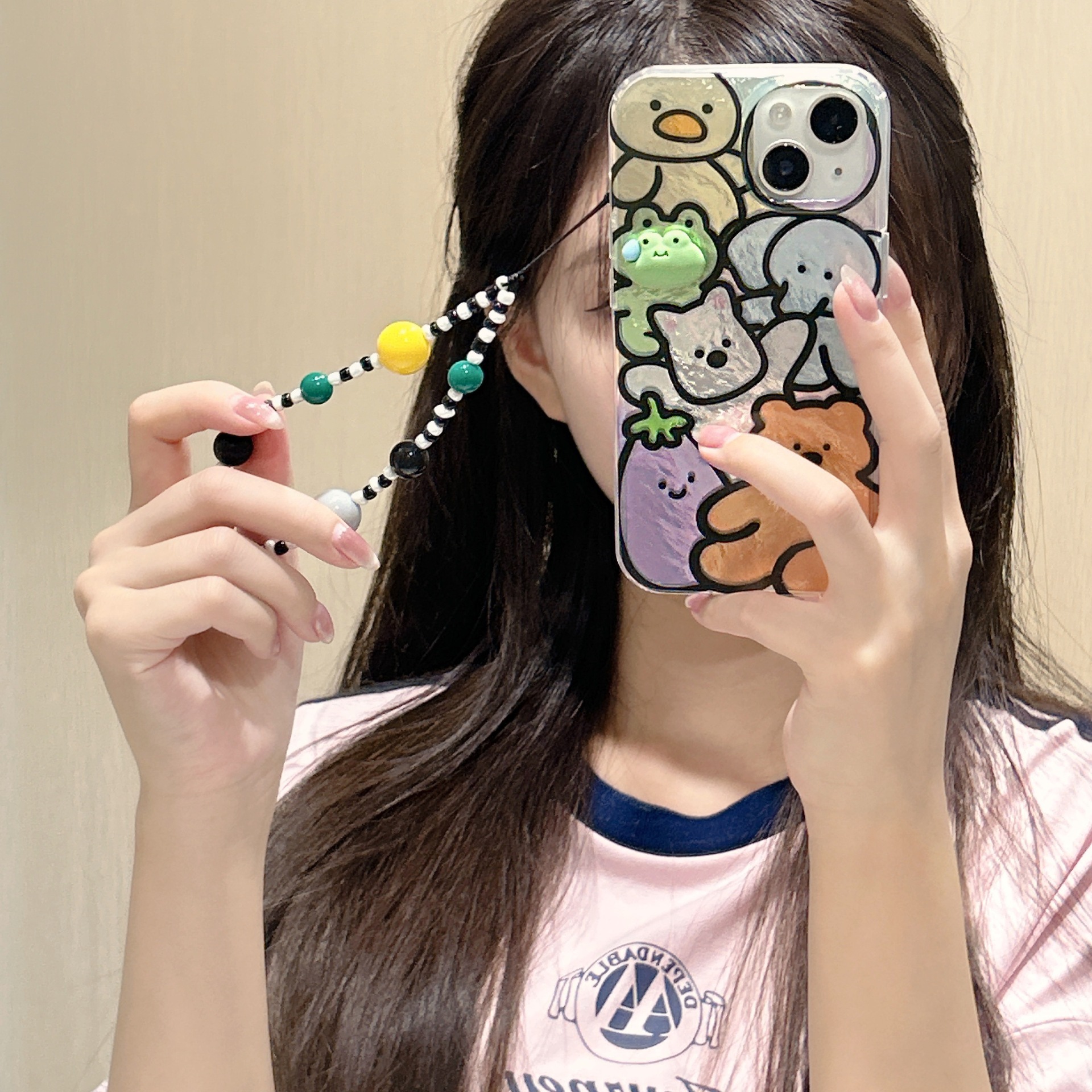 Divertido animal de berenjena de dibujos animados para Apple 14/15Pro nueva funda para teléfono móvil 16Promax nicho 13 niñas