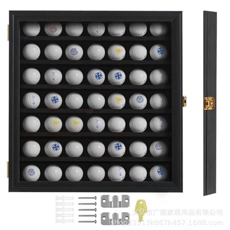 Cross-border Wooden Ball Display Frame Wall-mounted High Transparent Frame with Lock for Golf Lovers Cross-border Wooden Ball Display Frame Wall-mounted High Transparent Frame with Lock for Golf Lovers