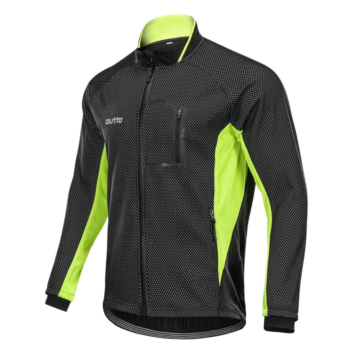 Fleece cycling suit long sleeve men's autumn and winter plus velvet warm cross-border windshield cycling suit jacket #18-
