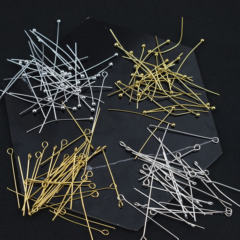 18K Pack Gold Color Preservation Ball Needle Bead Needle 9-character Needle Flat Head T Needle diy Handmade Beaded Handset Play Accessories Material