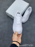 Чистые оригинальные кроссовки AF1 Air Force One cw228 чисто белого цвета для мужчин и женщин, универсальные белые туфли, кроссовки из коровьей кожи