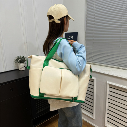新款大容量折叠收纳包女士短途旅游行李袋手提旅行包潮单肩健身包
