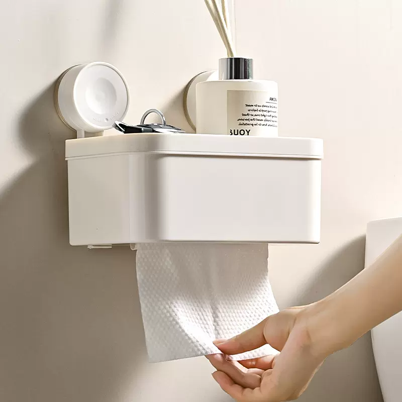 纸巾盒卫生间壁挂式防水厕纸盒免打孔厕所卫生纸抽纸置物架抽纸盒