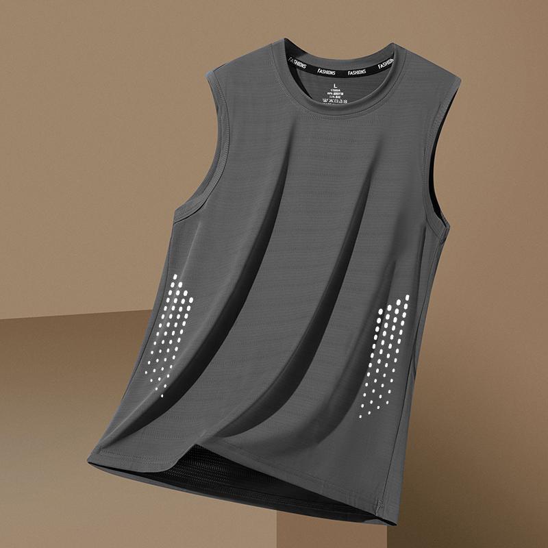 2025 Fashionable Ice-Feel Sports Vest Men's Basketball Uniform Cool Breathable Quick-Drying Sleeveless Top Fitness Uniform
